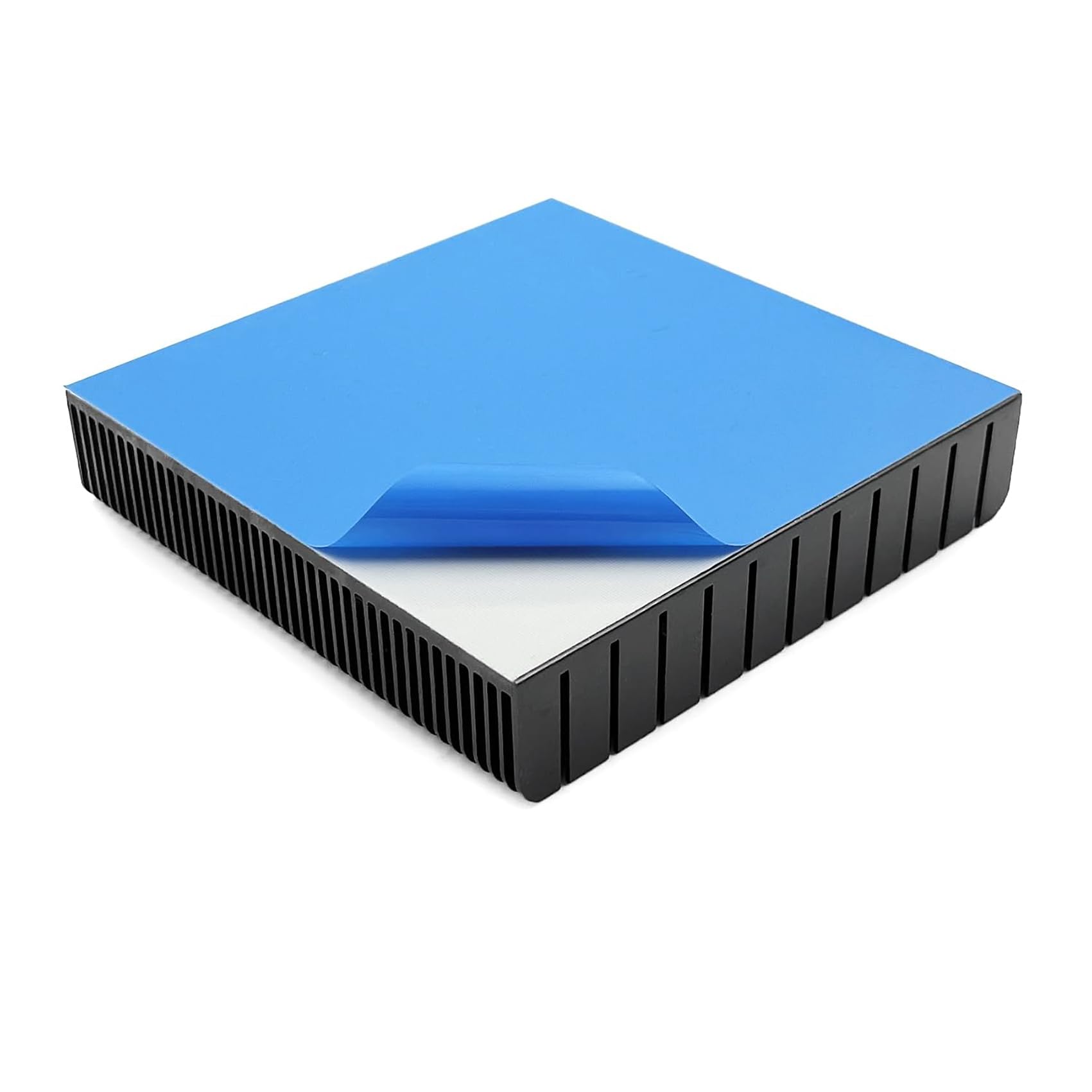 Awxlumv 100mm Large Heatsink Aluminum 3.94x3.94x0.79inch / 100x100x20mm + Thermal Conductive Adhesive Tape, Square Heat Sink Cooling for Router Base Power Supply IC Graphics Card Memory, Balck