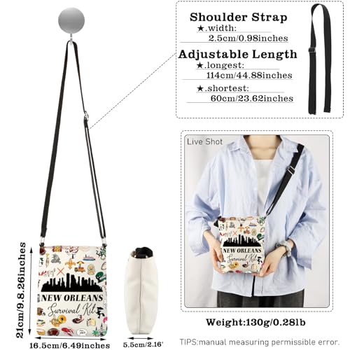 CMNIM New Orleans Gifts New Orleans Louisiana Travel Crossbody Bag New Orleans Survival Kit New Orleans Themed Souvenirs3