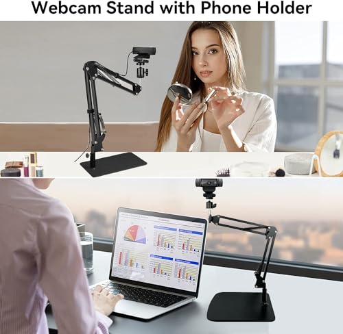 AYIZON Tabletop Webcam Stand, Webcam Arm Holder Mount for Logitech C920 C930 C922 StreamCam C925e C615 Brio 4K Webcams - Image 3