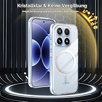 Fitudoos Hülle für Xiaomi 17, Robuste PC-Rückseite Case+Stoßfesten TPU-Kante, Militärischen Grad Schutz Hülle, Schutz Magnetisch & Anti-Gelb Stoßfeste Handyhülle - Transparent – Ansicht 2
