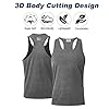 MEETWEE Men's Vest Tank Top, Y-Back Sleeveless Sports T Shirt Athletic Undershirt Muscle Gym Vests Tops for Running Workout Training Grey #4