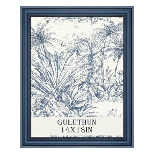 14x18 Frame, Transitional Modern Picture Frames, Blue Vintage Photo Frame