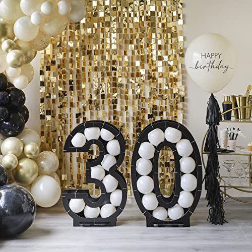 Ginger Ray 30th Balloon Black Mosaic Frame Decoration Party Backdrop - Image 4