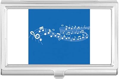 Blue Dancg Music 5-le Staff Business Card Holder Case Pocket Box Wallet