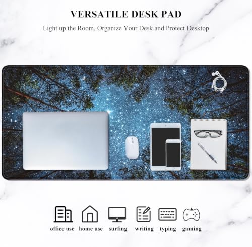 Image of Auhoahsil Large Mouse Pad, XXL Gaming Mousepad, Desk Mat for Desktop, Thick Rubber, Big & Long Size, Stitched Edges, Full Desk Pad for Laptop & Computer, Extended 31.5 x 11.8 in, Silent Night Sky