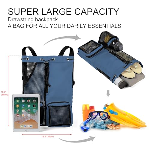 BeeGreen Drawstring Backpack for Men Women Athletic Gym Sports Workout Beach Swim3