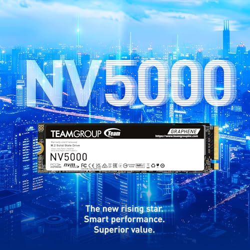 Image of TEAMGROUP NV5000 1TB SLC Cache NVMe PCIe Gen4x4 M.2 2280 Laptop, Desktop SSD Read /Write Speed up to 4500 / 1900MB /s TM8FGM001T0C101