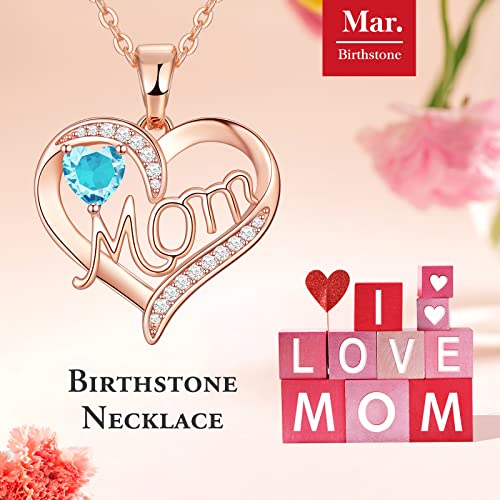 Mother's Day For Mom Mother Necklace For Her May Birthstones Emerald Necklace For Women Jewelry For Wife On Birthday, Valentine's Day,Christmas (Rose Gold-Mar) #TOP2