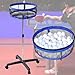 Japard Ping Pong Ball Holder Collector, Table Tennis Ball Storage Stand with Universal Wheels, 28