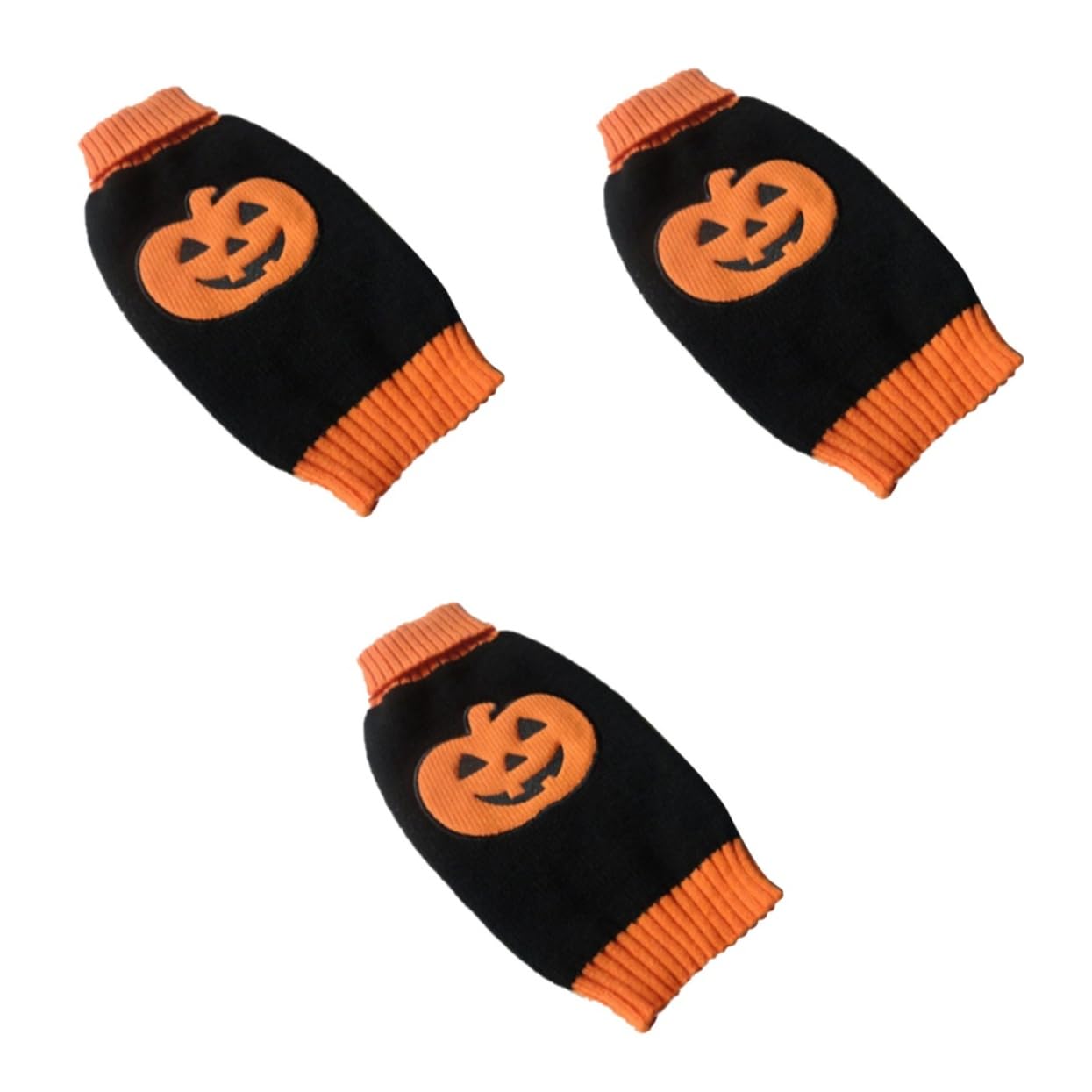 BESPORTBLE 3 Teiliger Welpenpullover Mit Kürbismuster Gestrickter Rollkragen Hundepullover Winziger Kleiner Hundehaustierpullover