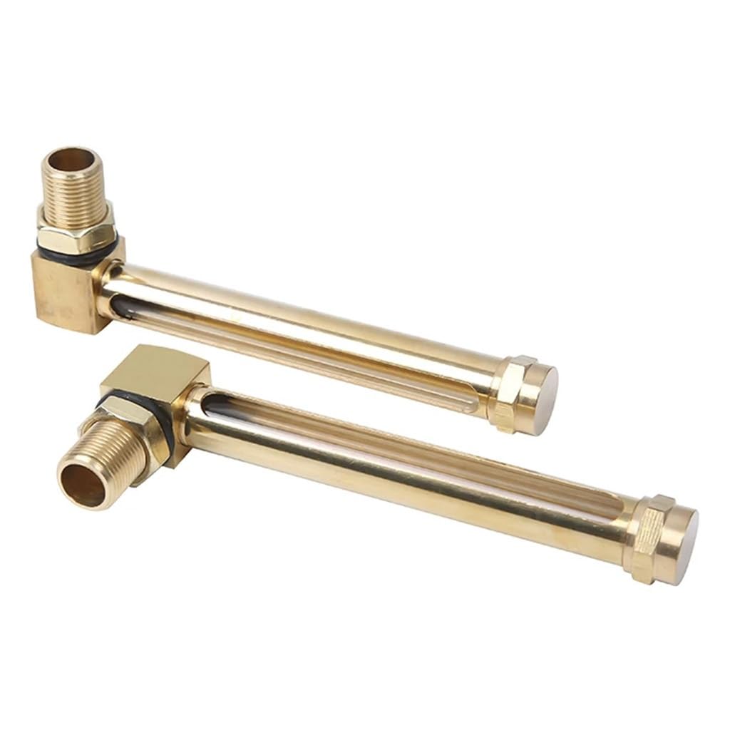 G 1/2" Male Thread L-Shape Brass Oil Liquid Level Indicator Sight Glass Gauge, One Window, 1pcs(80mm)