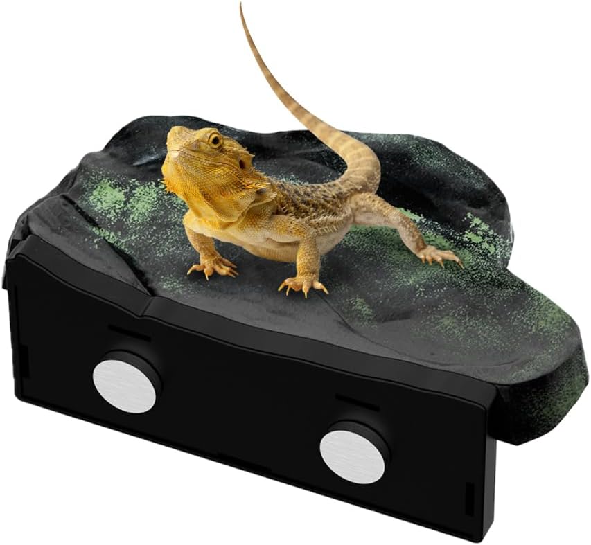 Rock Reptile Climbing Platform, Magnetic Wall Mount Leopard Gecko Basking Platform, Detachable Lizard Resting Shelf for Tree Frog Spiders Terrarium