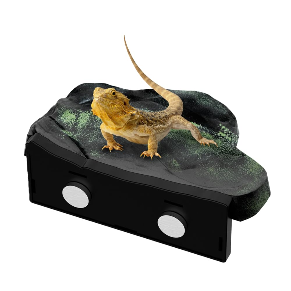 Rock Reptile Climbing Platform, Magnetic Wall Mount Leopard Gecko Basking Platform, Detachable Lizard Resting Shelf for Tree Frog Spiders Terrarium
