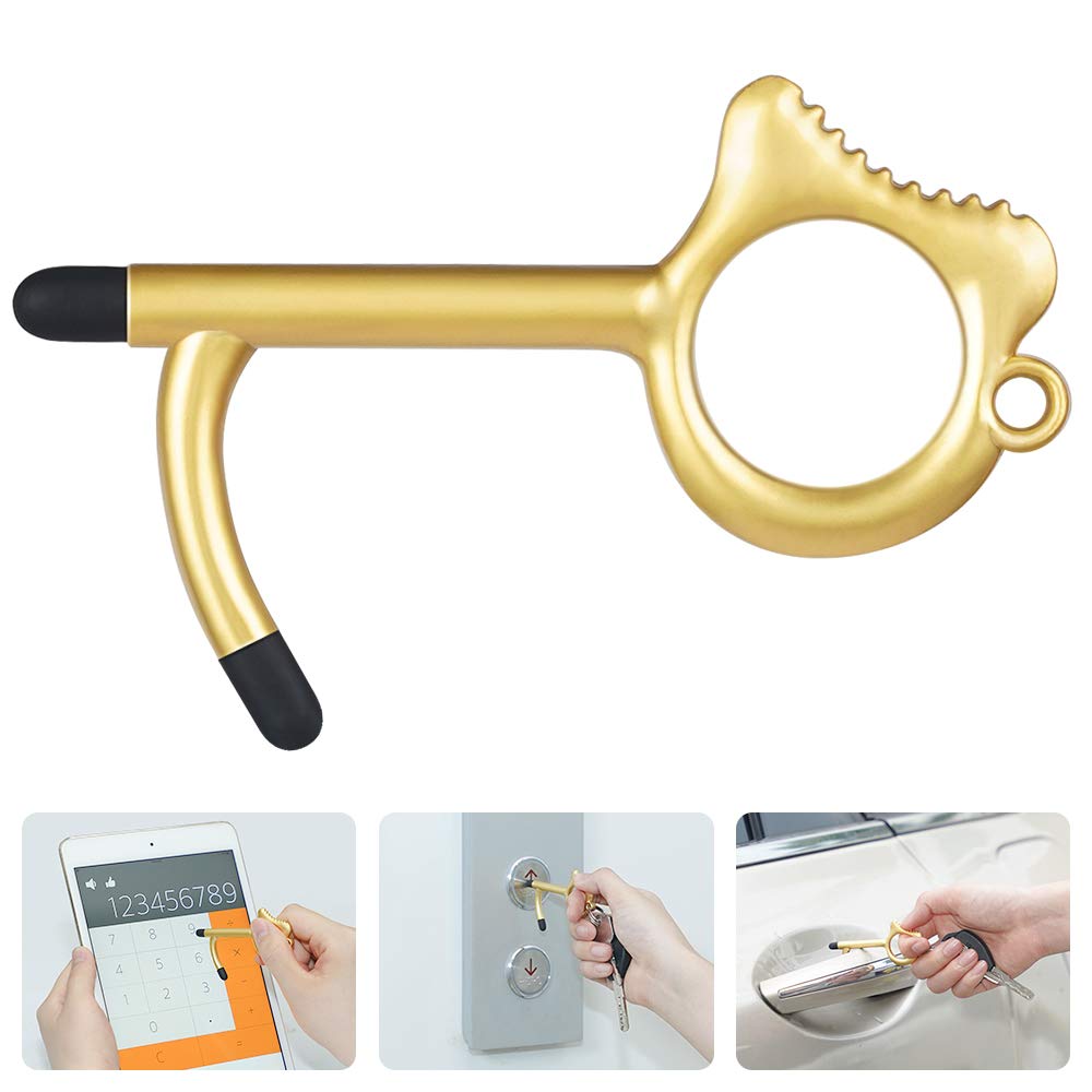 Door Opener Tool With Stylus No Touch Keychain Tool Anti Touch Door Opener No Contact Metal To Open Doors Without Touching No Touch Key Chain Safe Touch Buy Online In Saint Vincent