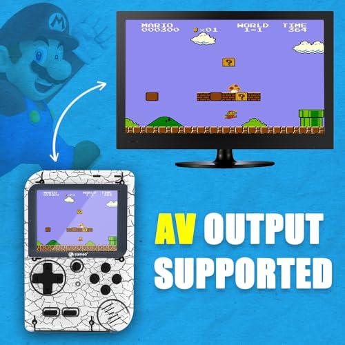 Image of Sameo Handheld Video Game Console, Dreamboy Retro Mini Game with 500 Classic Retro Game TV Compatible for Kids, Rechargeable 8 Bit Classic (Marble White)