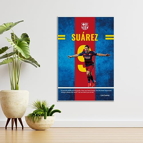Image of TenorArts Luis Suarez Poster Barcelona Quotes Wall Posters Adhesives on back with Thick 300 GSM Matt Finish Papers (18inches x 12inches)