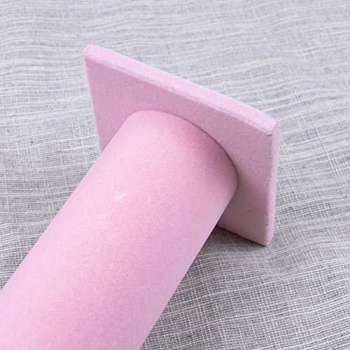 Auear, Velvet Vertical Tower Display Bracelet Tower Vertical Hair Band T-Bar Display Holder For Headband Scrunchie (Pink, Square Bottom, 1-Pack) #TOP5