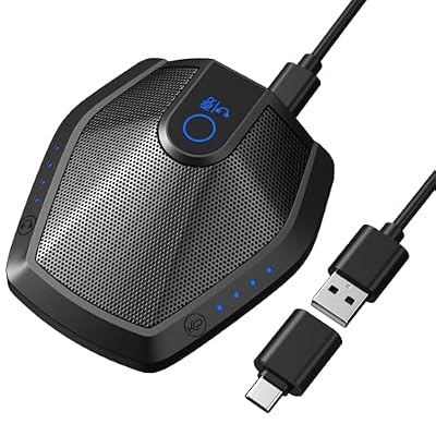 TONOR Conference Microphone with AI Noise Canceling, USB Mic for Teleconference, Condenser Mic for Work at Home, Volume Adjustment, Compatible with Windows and Mac, Desktop PC and Laptop, G11 PRO