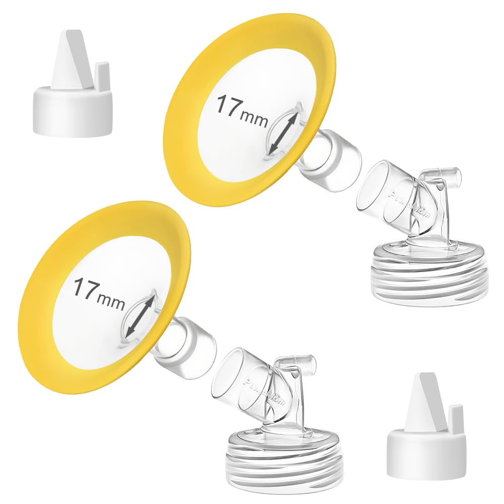 PumpMom-us 17mm Flanges Compatible with Spectra S2 S1 9 Plus Synergy Gold Pump Parts, Replacement 17 mm Breast Pumps Shield Accessories for Spectra Flange
