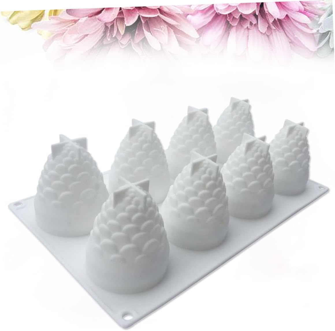 MAGICLULU Baking 8 Cavity Pinecone Pineapple Mousse Silicone Non-stick Easy to Clean Decorative Cakes