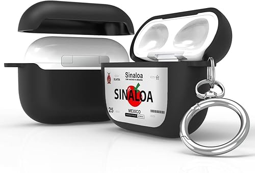 Funda protectora de silicona híbrida compatible con AirPods 3, AirPods de 3ª generación 2021 con llavero delgado de dos piezas a presión, placa