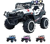 SELECTSHOP Carro Buggy Electrico Montable Para Niños Carrito de Control Remoto y Manejo Directo con Luces Estereo y...