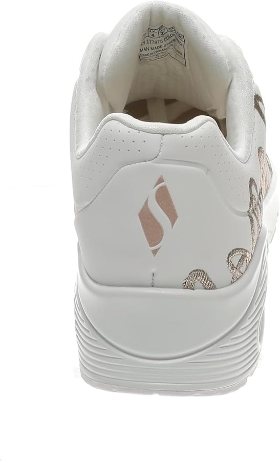 Amazon.com | Skechers Women's Uno Golden HeartSneaker, White