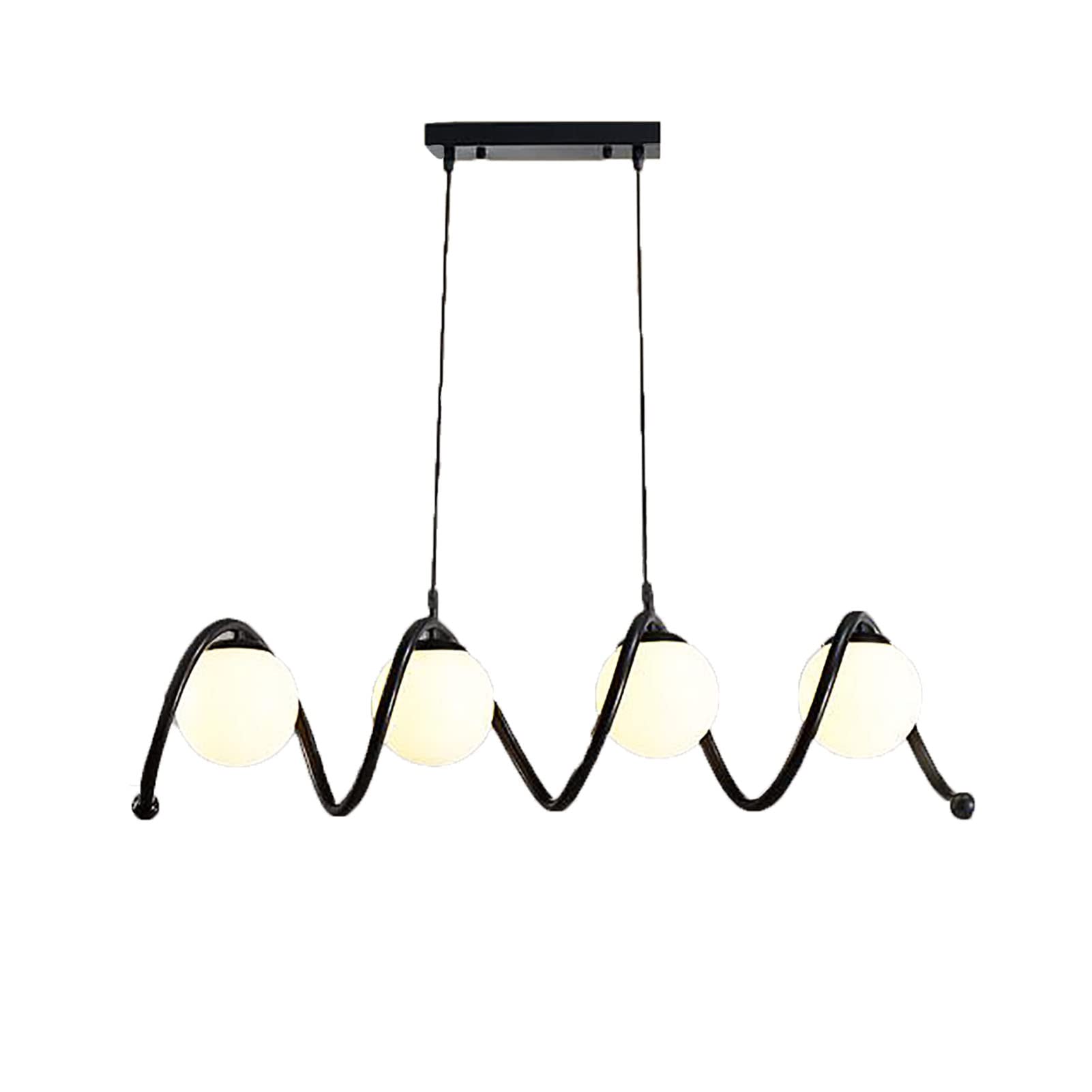 CZYLJLK 4-Lights Glass Globe Sputnik,Modern Metal Ceiling Light Fixture,Black Semi Flush Mount for Living Room Dining Bedroom Farmhouse-Black 88x90cm