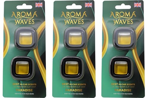 Long Lasting Paradise Car Vent Air Freshener – Aroma Waves Triple Pack 6 Pods