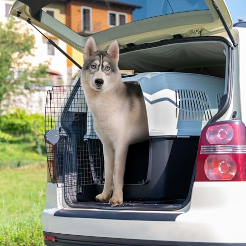Ferplast Trasportino Cane CLIPPER PLUS, IATA, Trasportino Cane Taglia Grande max 60 Kg, Trasportino Rigido, Chiusura Sicura, con Doppio Vano per Accessori, Maniglia Estraibile, 105 x 75 x h 79 cm