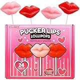 Pucker Lips Lutscher, einzeln verpackte Sauger mit Erdbeer- und Kirschgeschmack, lippenförmige...