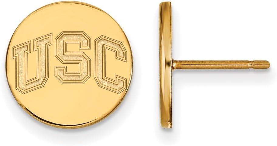 Logoart Sterling Silver Gp University Of Southern California Extra Small Disc Earrings