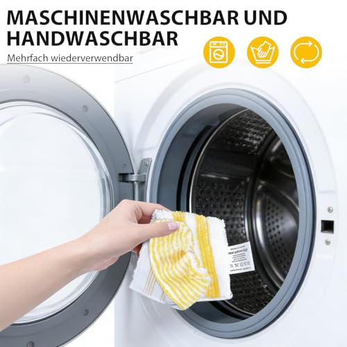 Universal Bodentuchset für kärcher dampfreiniger zubehör SC 2/3/4/5, 6er Set mit 4 Bodentüchern und 2 Überzügen, Klettverschluss-System, waschbar, langlebig für gründliche Bodenreinigung