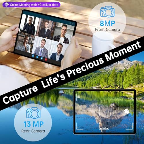 Image of Android Tablet 10.1 inch inch, 4G LTE Dual SIM, 20GB RAM,256GB Storage,Supports Extend 1TB, IPS Touchscreen,Dual Camera, WiFi /WLAN /Bluetooth /GPS,TYD-109pro (Black, 256 GB)