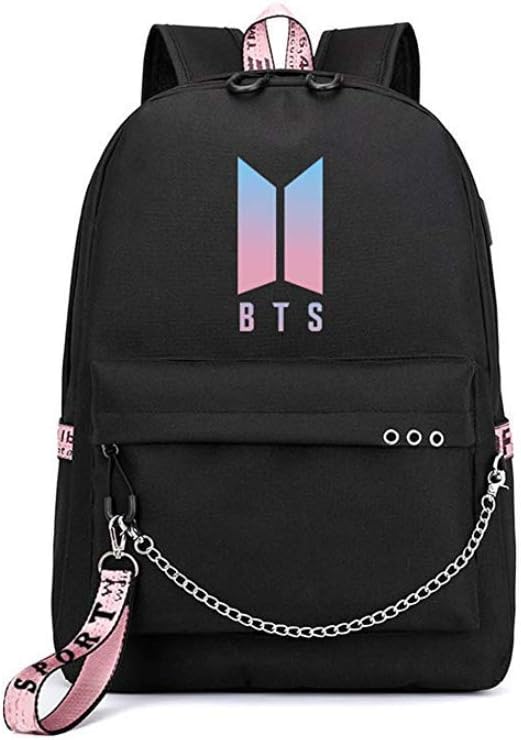 BTS Bangtan Boys Backpack Kpop Gift Merchandise Daypack Laptop Bag College School Bookbag Light Jungkook Jimin suga v bighit Stick with USB Charging Port