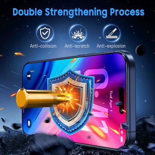 Image of Uyiton for iPhone 17 Pro Matte Screen Protector - 2 Pack | Anti‑Glare & Anti‑Fingerprint, Fingerprint Unlocking, 9H+ Hardness, Shatterproof, Full Coverage, Bubble‑Free Easy Install
