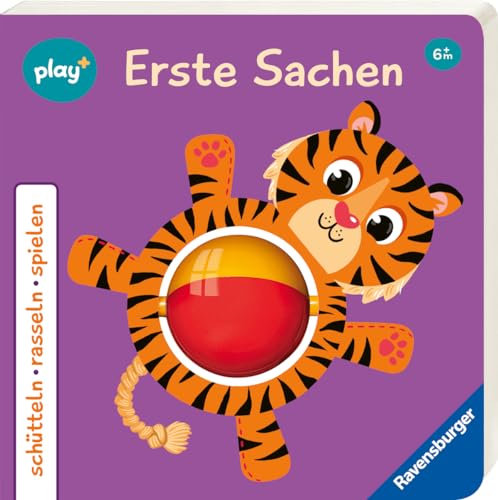 Ravensburger Play+ schütteln, rasseln, spielen: Erste Sachen, Baby-Buch ab 6 Monate, Bilderbuch mit Rassel