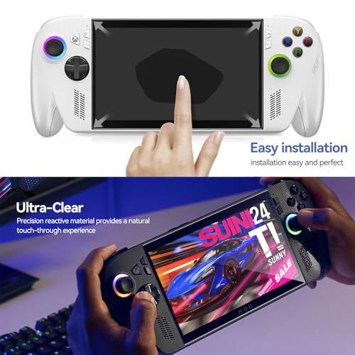 ivoler 3-Pack Screen Protector for ASUS ROG Xbox Ally X/ROG Xbox Ally Handheld 2025, Tempered Glass, 7 inch Full Coverage, Transparent Ultra HD, Anti-Scratch, Anti-Fingerprint — view 4