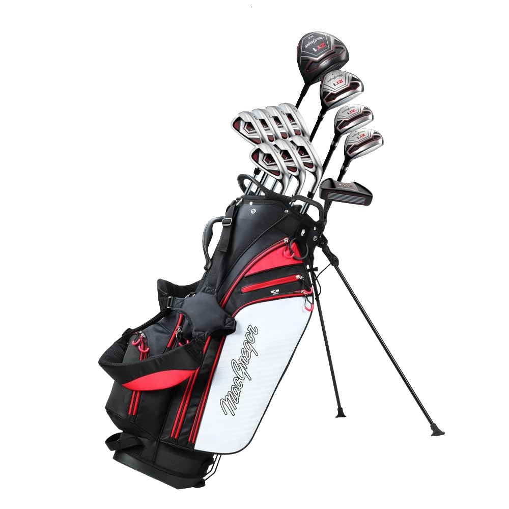 MacGregor ZT1 Mens Package Set With Stand Bag, Mens Left Hand, Graphite/Steel, Regular