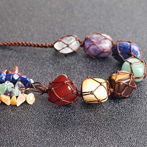7 Chakras Healing Crystals Home Interior Decoration Car Hanging Ornaments Window Decoration Good Luck Home Decoration For Reiki Healing Good Luck Feng Shui Decorations (7 Chakra) #TOP2