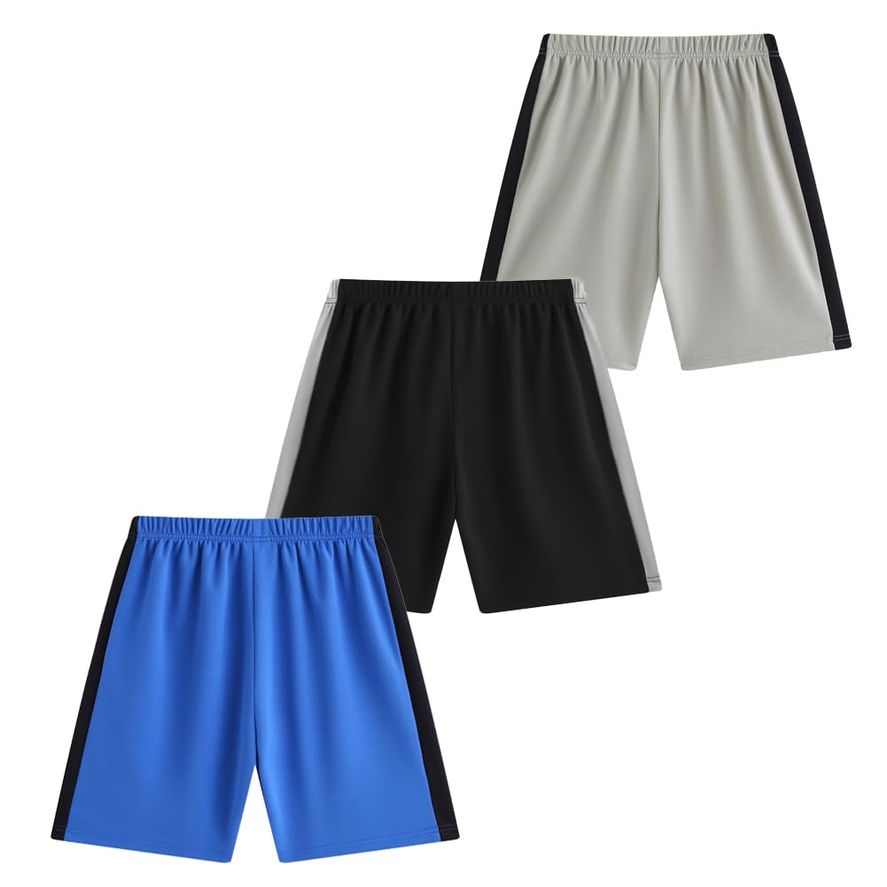 FedMois Pantaloncini Sportivi Bambini e Ragazzi, Confezione da 3