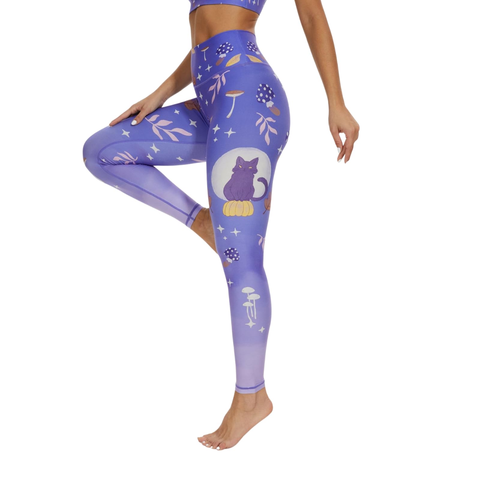 Sustainale High Waisted Yoga Capris Leggings with Pockets for Women Workout Fitness Running Pants Tight