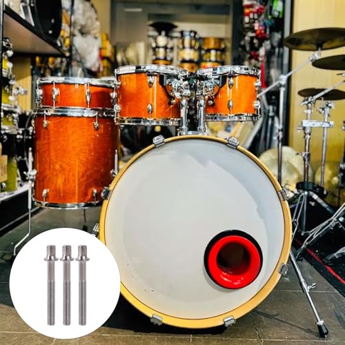 Etfbuy 10 piezas de tornillos plateados para batería jazz, tornillos de montaje para caja y bombo, accesorios de reemplazo para percusión, 6x45 mm miniatura 4