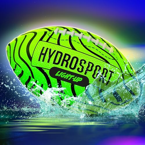 Light Up Water Football for Pool, Beach, Lake - Waterproof Pool Toys for Kids Ages 8-12 - Teen Boys Gift - Swimming Balls Sports - Family Games - Teens Boys & Adults Fun - Outdoor Accessories