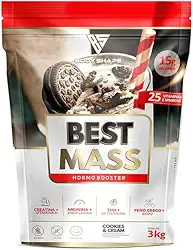 Hipercalórico Best Mass (Com Creatina) Body Shape 3kg Refil (3kg, Cookies com creme)