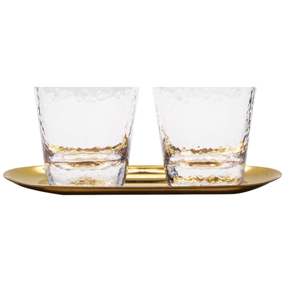 Vassoio da servizio oro, 2 pcs Vassoio decorativo dorato, Vassoio per gioielli ovale, Vassoietto portaoggeti in acciaio inox, Ciotola Vassoio per cosmetici, frutta, dessert, candele, 23x9,5 cm