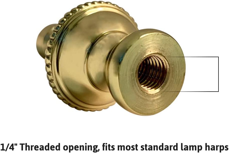 Brass Finish Knob Lamp Shade Finial