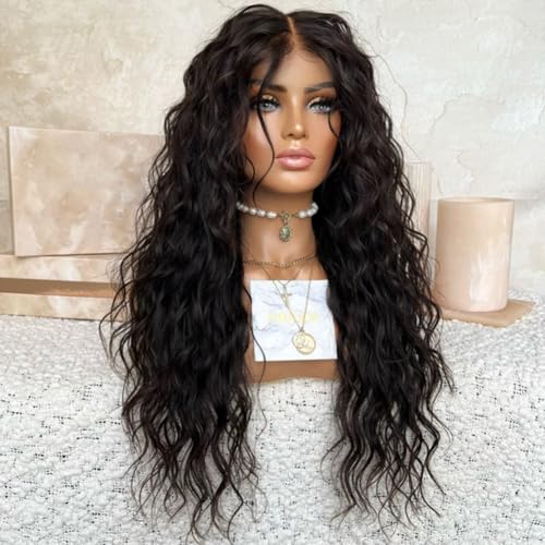 150% Density 5x5HD Lace Closure Wig Glueless Black Human Hair Natural Wave Raw Indian Hair Wig for Black Women (18 Inches, 5x5HD Closure Wig)