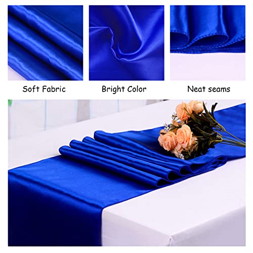 Lghome Pack Of 10 Wedding 12 X 108 Inch Satin Table Runner For Wedding Banquet Decoration- Royal Blue #TOP5