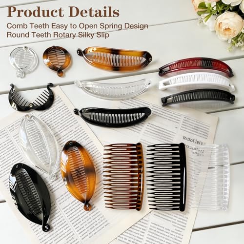 Set de 15 pinzas banana para cabello en 5 estilos miniatura 7